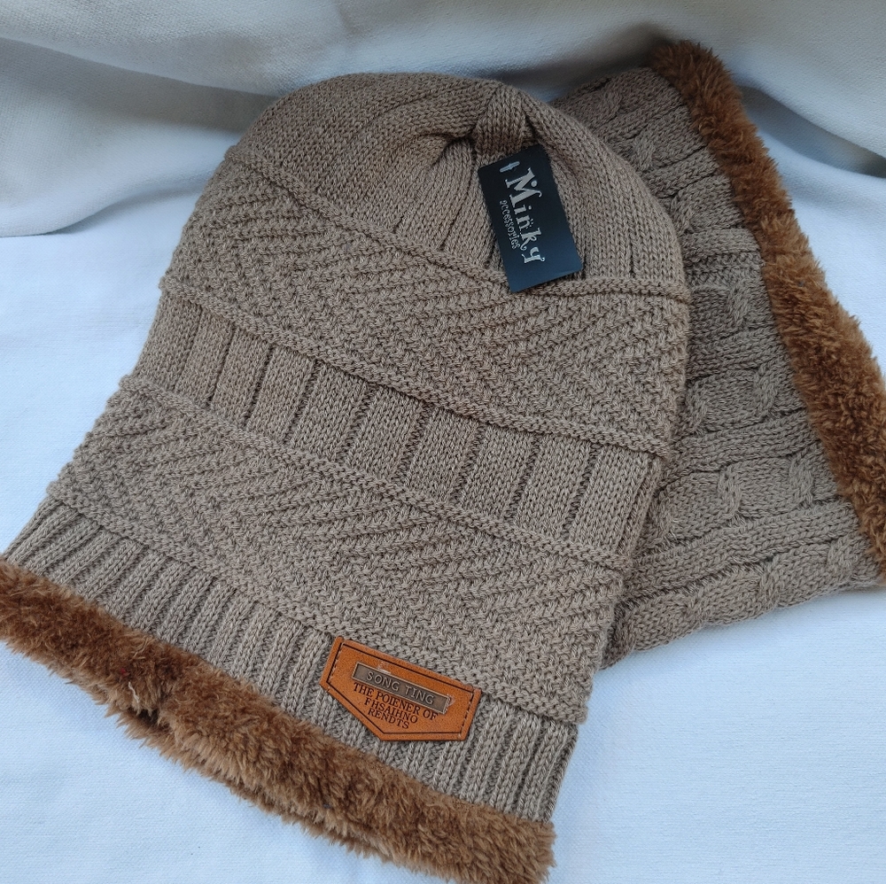 Beanie Hat Scarf Set Warm For Men,Women❄️🥶
